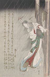 真夜中の雨の中、木に釘を打って自分の体に悪を呼び起こす女性、19 世紀。