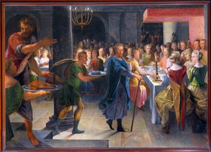 フランクスに宴会を勧めるダイス 1594-1602年頃 キャンバスに描かれた絵