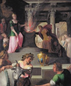 ヴィーナスに犠牲を捧げるハイアンテとクリメン、ピエールドゥロンサール作の「ラフランシアード」（1524-85年） 作： Toussaint Dubreuil