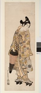 提灯と傘を持つ佐野川市松さん 作： Toyonobu Ishikawa