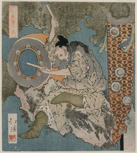 1825年シリーズ「春の洞窟」からドラムを演奏する神 作： Toyota Hokkei