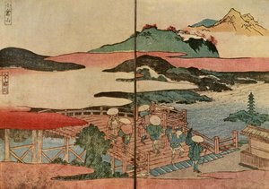 小倉山と宇治川、1824年、1924年。 作： Toyota Hokkei
