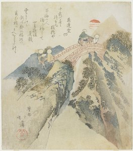モンキーブリッジの眺め、1824年 作： Toyota Hokkei