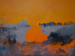 タンジェリン・ドリームスケープ1、2024年（キャンバスに油彩） 作： Tracy Lambros