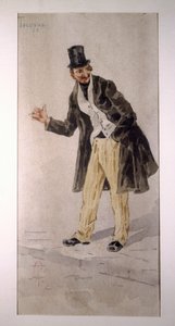 1874年にミラノの俳優エドアルド・フェラヴィッラが描いたテコッパのキャラクター、トランクィッロ・クレモナによる水彩画 作： Tranquillo Cremona