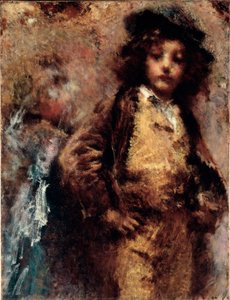 貧しくも美しい ダンディに見える青年の肖像画トランキッロ・クレモナ（1837-1878）の絵画 ゲネス、ネルヴィ、ガレリア・バイ・アルテ・モデルナ 作： Tranquillo Cremona