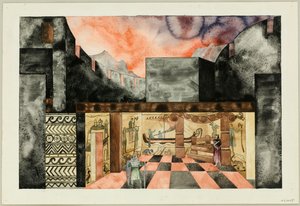 1934年頃のフリードリヒヘッベルによる悲劇死のニーベルンゲンの舞台デザイン。 作： Traugott Müller