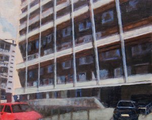 住む場所 46, 2012 (油彩、合板) 作： トレバー・バージェス