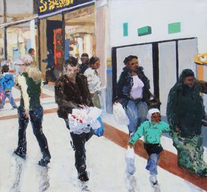 買い物客 2, 2009 (キャンバスに油彩) 作： トレバー・バージェス