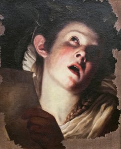 歌う若い女性（絵画） 作： Trophime Bigot