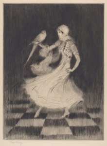 オウムと踊る女性 作： Troy Kinney