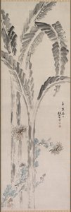 バナナ工場と菊、19世紀。 作： Tsubaki Chinzan