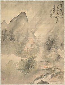 霧と雨の中の1万本の竹、1847年。 作： Tsubaki Chinzan