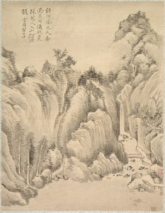 滝と岩、1847年。 作： Tsubaki Chinzan