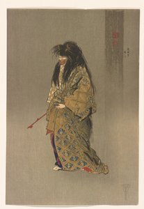 道成寺アト・シテ（『能百摺り』より）1922-25年頃（紙にインク、彩色