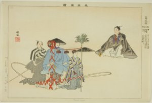 連載「能楽図絵」より 鳥追い船 作： Tsukioka Kogyo