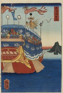 内海を横断する大名のボート 作： Tsukioka Yoshitoshi