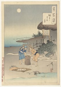 調布村の月 調布里の月 月百姿（シリーズタイトル） 月百師 作： Tsukioka Yoshitoshi