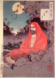 月光による瞑想（カラー木版画） 作： Tsukioka Yoshitoshi