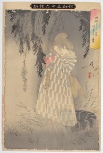 サラヤシキのオキクの幽霊。シリーズから36の幽霊の新しいフォーム、1890 作： Tsukioka Yoshitoshi
