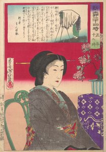 とぇんｔｙーふぉうｒ ほうｒｓ あｔ しんばしやなぎばし： １２ のおん。 しにゃなぎ にじゅよーじ、 ごぜん じゅにーじ。。。、 １８８０。 作： Tsukioka Yoshitoshi