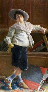 若い男の肖像、トゥリオ サルヴァトーレ キンツィオ (1858-1918) 作、キャンバスに油彩、80x100 cm 作： Tullio Salvatore Quinzio