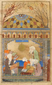 メラガにあるナシレディン天文台。 Nasireddin Tusi (d.1274) と天文台を設置した 4 人の男性。 作： Turkish School