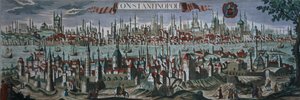 18世紀後半のコンスタンティノープルのパノラマビュー 作： Turkish School