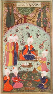 TSM H.804＆H.806庭園で食事をして勝利を祝う皇太子、1534年 作： Turkish School
