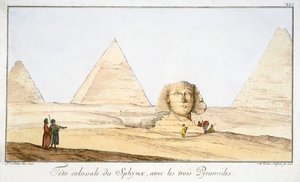 「大スフィンクスと 3 つのピラミッド」、18 世紀 作： Tuscher Hafniae