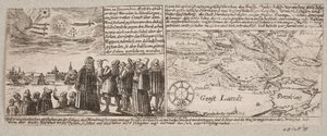 1660 年 12 月 14 日にジーベンビュルゲンのグロースヴァルデインに出現した彗星と、1661 年 1 月 4 日の高潮時にハンブルグ近郊で発見された地図 作： Ubekendt