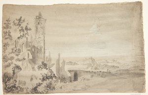 廃墟のある風景 作： Ubekendt