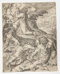 庭の苦しみ 作： Ubekendt efter Dirck Volckertsz. Coornhert efter Maarten van Heemskerck