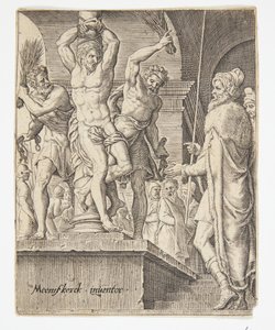 むち打ち 作： Ubekendt efter Dirck Volckertsz. Coornhert efter Maarten van Heemskerck
