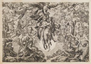 絵画、彫刻、建築、トルコ人によって禁止され、オリンパスに撤退 作： Ubekendt efter Jan Muller; H. Goltzius; Ae. Sadeler og Lucas Kilian efter Bartholomeus Spranger