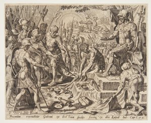 戦利品から分け前を受け取るギデオン 作： Ubekendt efter Maarten van Heemskerck