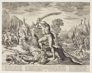 ゴリアテの首を切り落とすダビデ 作： Ubekendt efter ubekendt efter Maarten van Heemskerck