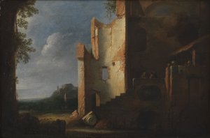 廃墟のある風景 作： Ubekendt hollandsk 1600 tallet