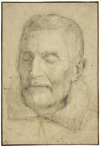 目を閉じた男の肖像 作： Ubekendt italiensk