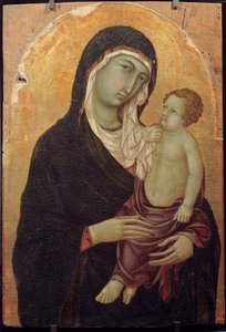 ウゴリーノ・ディ・ネリオによる木の上の聖母子の絵画 作： Ugolino di Nerio
