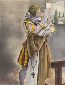 ラ・フォンテーヌの詩と小説のためのブルネレスキのイラスト（カラーリトグラフ） 作： Umberto (after) Brunelleschi