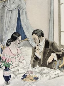 Gustave Flaubert (1821-80) による「マダム・ボヴァリー」のイラスト、Gibert Jeune から出版 作： Umberto (after) Brunelleschi