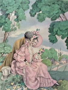 Gustave Flaubert (1821-80) による「マダム・ボヴァリー」のイラスト、Gibert Jeune から出版