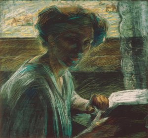 アーティストの妹読書 作： Umberto Boccioni