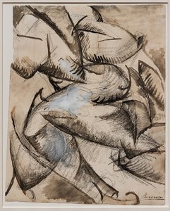 動いている人間の姿を見せたい (筋肉の動き) 作： Umberto Boccioni
