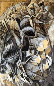 イタリア、ミラノ、絵画「ランサーズの突撃 作： Umberto Boccioni