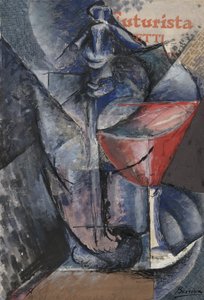 静物：ガラスとサイフォン、1914年頃（コラージュ、ガッシュ、ペンとインク）