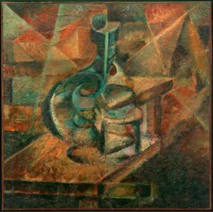 ボトルのある静物 作： Umberto Boccioni