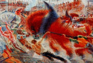 街は聳え立つ 作： Umberto Boccioni