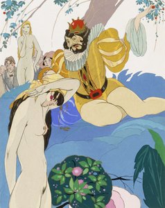 ポーゾレ王の前で裸の女性